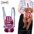 Pet Dog Cat canvas stripe chest pet carrier bag, any legs out front style double-shoulder dog backpack